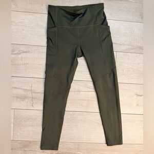 Fleece Lined Olive Green Active Leggings
